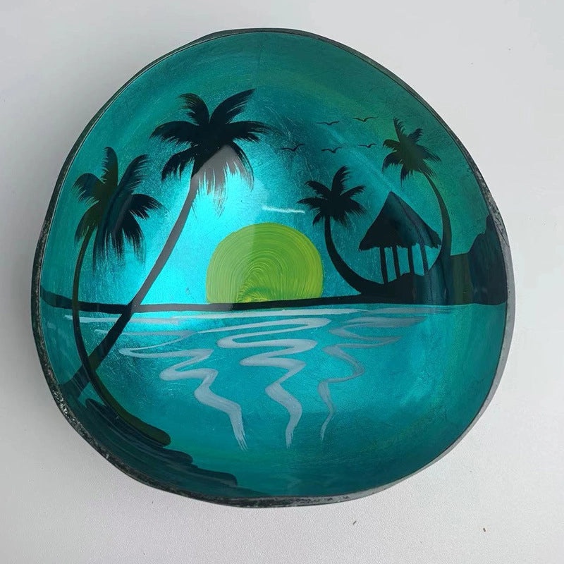 Natural Coconut Shell Charcoal Tableware Plate | Eco-Friendly Dining Accessories