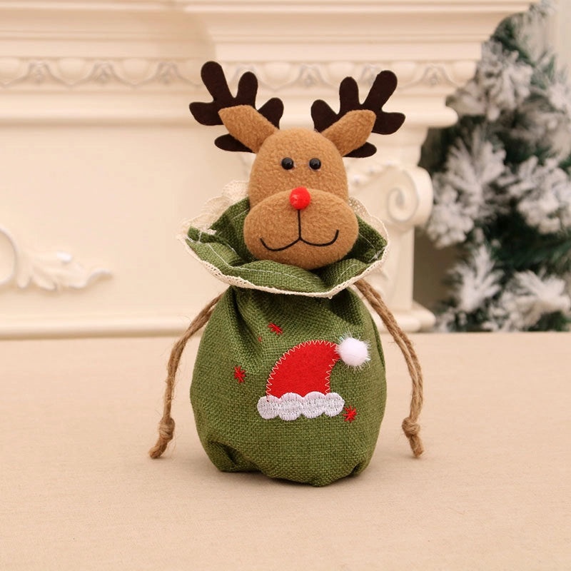 Christmas Kids Gift Knitted Apple Bag Candy Holder for Christmas Eve | Holiday Gift Bags