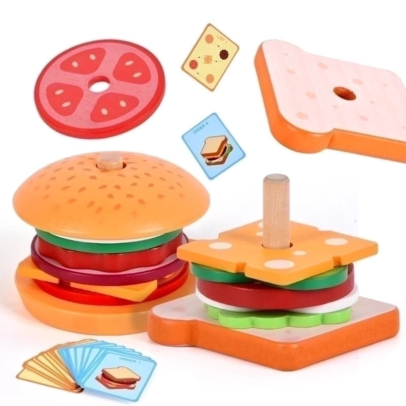 Mini Playhouse Sandwich Burger Toy Set for Kids | Children's Pretend Play & Fast Food Toys