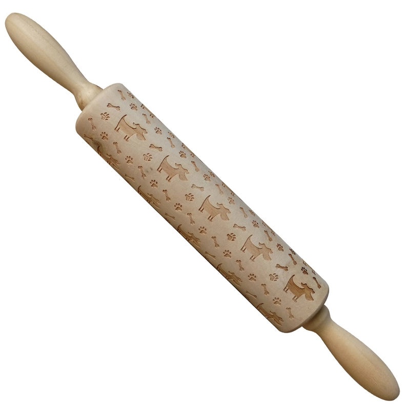 Christmas Elk Cartoon Rolling Pin Ethnic Style Theaceae Muhe | Kitchen Utensils & Baking Tools
