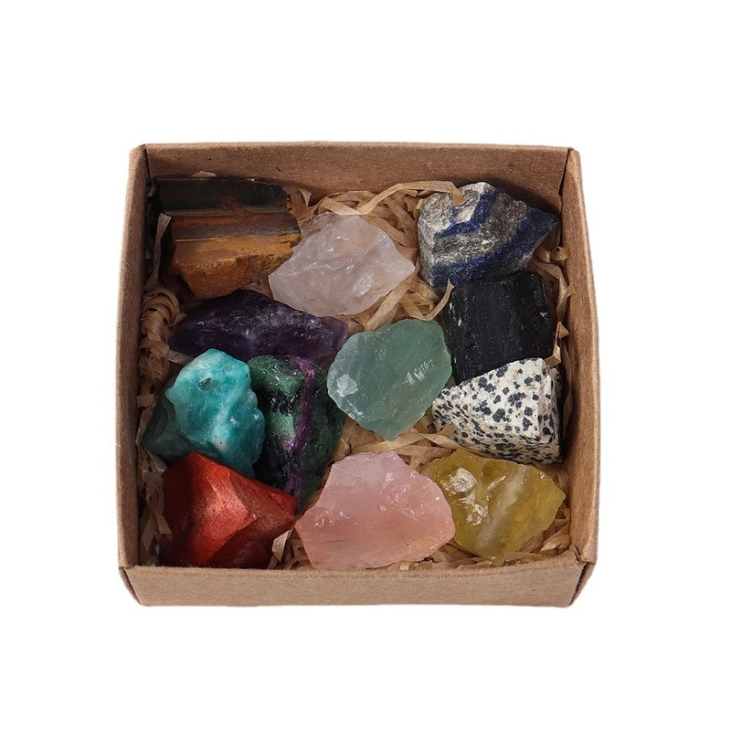 Stylish Geometric Natural Crystal Stone Jewelry Set Gift Box | Jewelry & Accessories