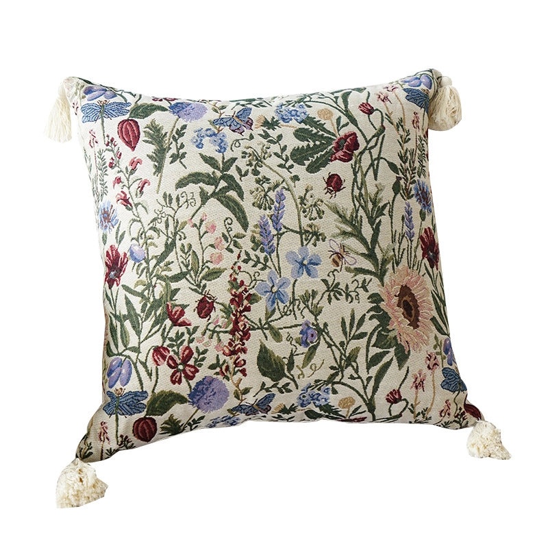 Minimalist Floral Canvas Throw Pillow Cover for Casual Home Decor | Home Textiles & Bedding