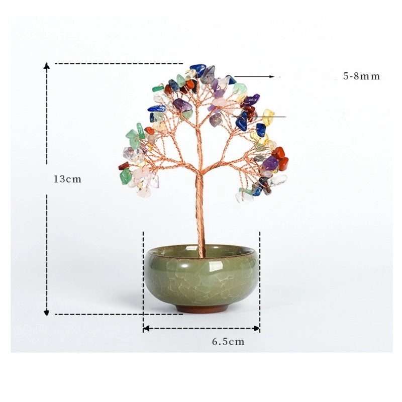 Minimalist Tree with Crystal Gravel Copper Ornament | Home Decor