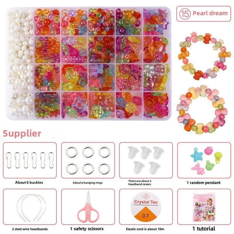 Children's DIY Beaded Educational Toy Kit Handmade Bracelet Necklace Material Package|Kids Crafts & Jewelry Making Kits
