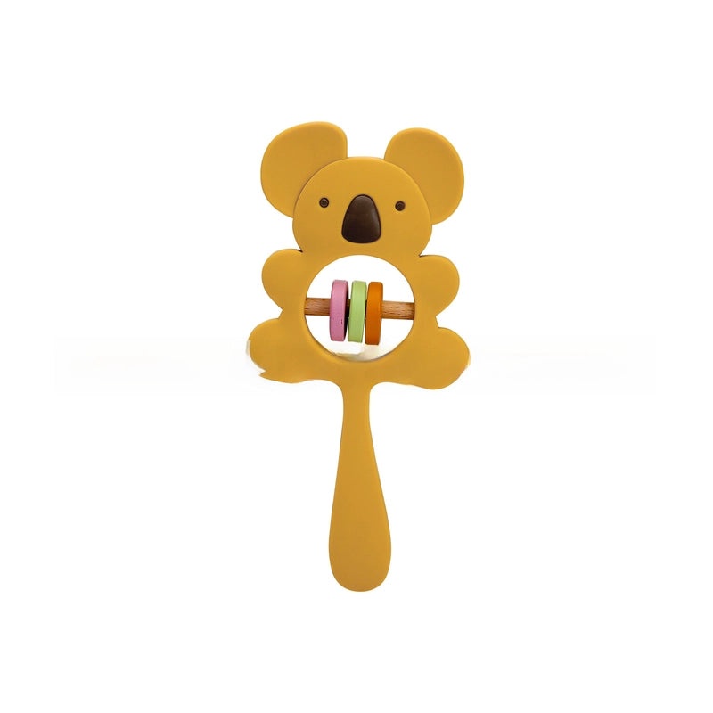Silicone Koala & Elephant Baby Hand Rattle Teether Soothing Puzzle Bell Gnaw Gum Toy|Baby Toys & Teethers