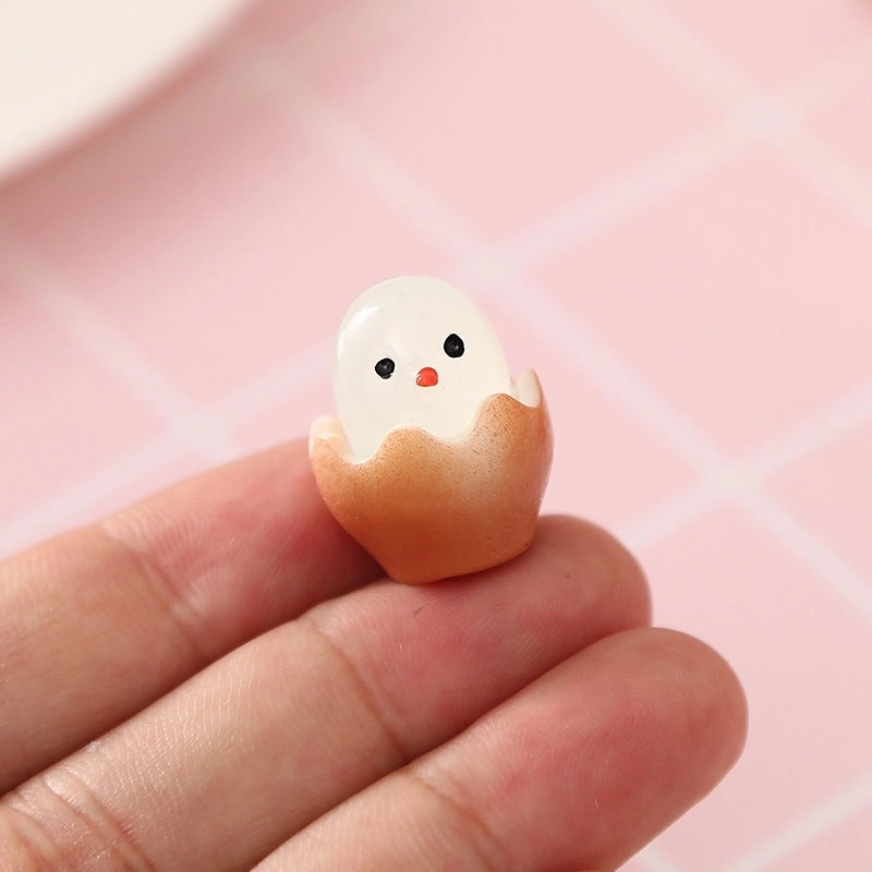 Cute Cartoon Resin Broken Shell Chicken Luminous Mini Ornaments for DIY Home Decor|Children's Accessories