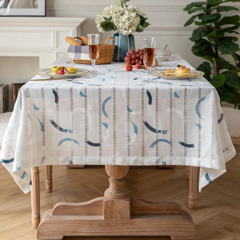 Chic French-Inspired Botanical Polyester Tablecloths|Home & Living Table Linens