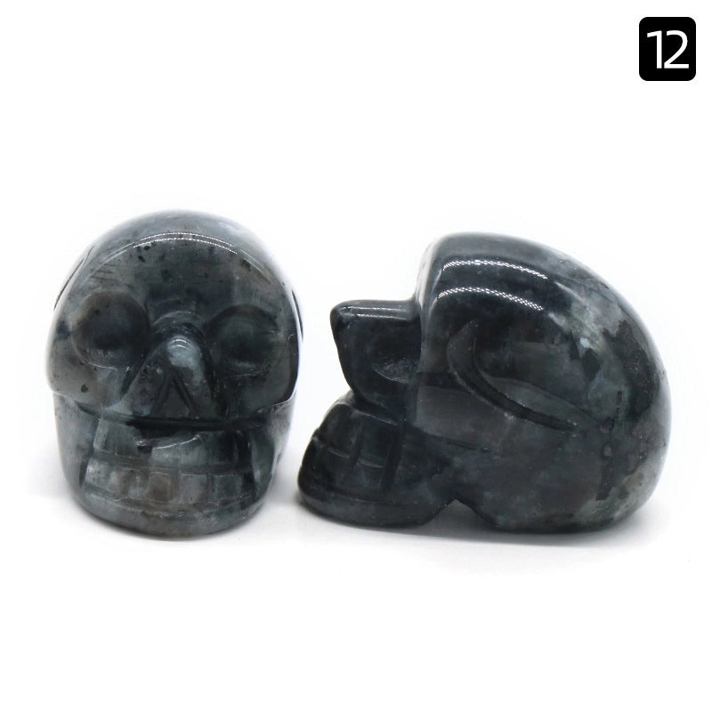 Halloween Vintage Skull Natural Crystal Agate Ornament | Home Decor & Seasonal Accessories