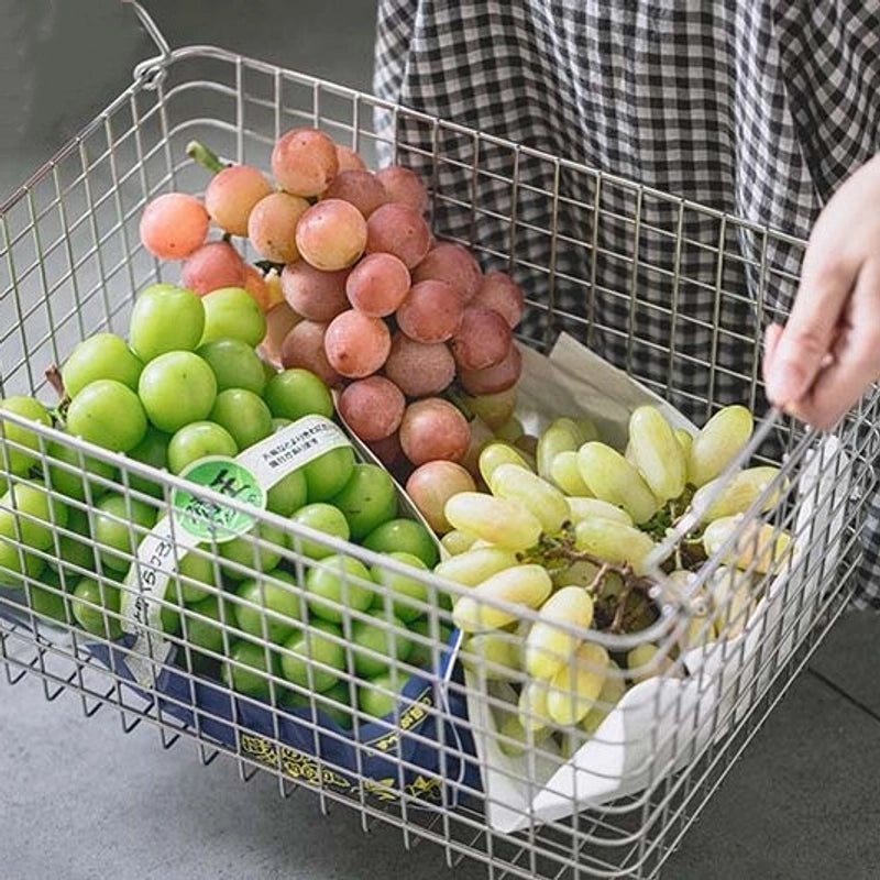 Sleek Solid Color Stainless Steel Storage Basket|Home Storage & Organization