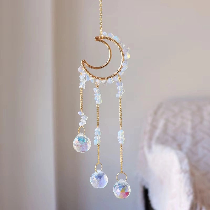 Elegant Moon Crystal Pendant Wall Art | Home Decor
