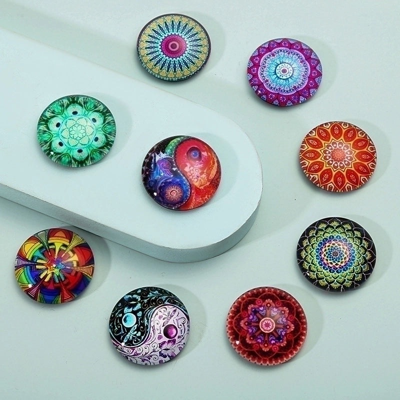 Creative Mandala Glass Crystal Fridge Magnets Set | Home Decor Accessories