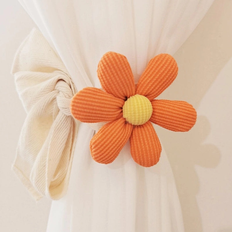 Modern Simple Tassel Curtain Tieback with 3D Flower Design | Home Decor