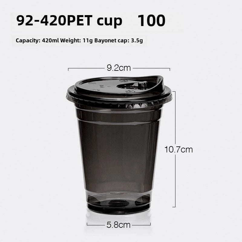 Disposable Black PET Plastic Coffee Cup with Lid for Iced Drinks | Beverage Cups & Accessories