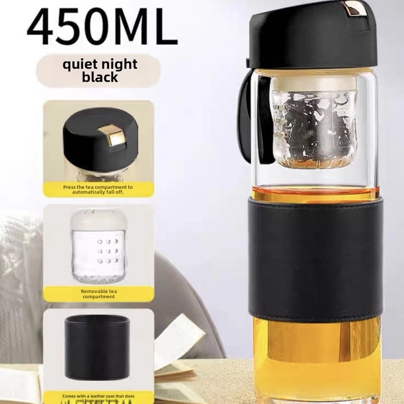 Magnetic Elastic Large Capacity Tea Glass with Built-in Strainer High Color Value Gift Cup|Home & Kitchen