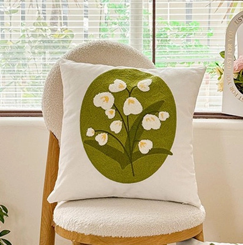 Minimalist Cotton Linen Plant Print Pillow Covers for Couch Sofa Decoration|Home Decor Pillows