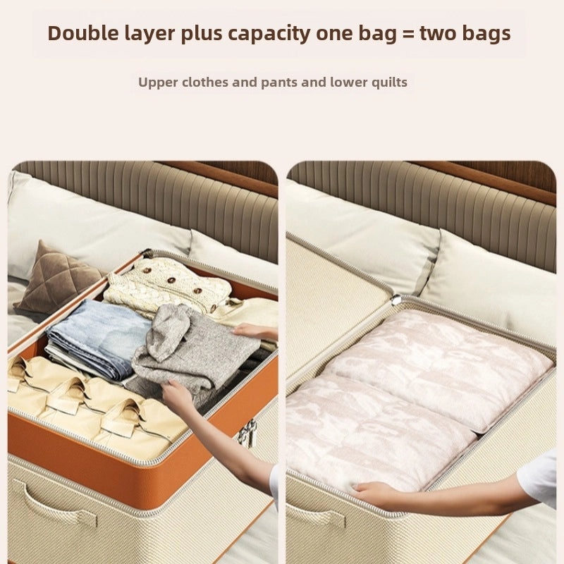 Large Capacity Quilted Storage Bag Waterproof Moisture-proof Non-woven Fabric for Clothes Plush Toys|Home Storage Solutions