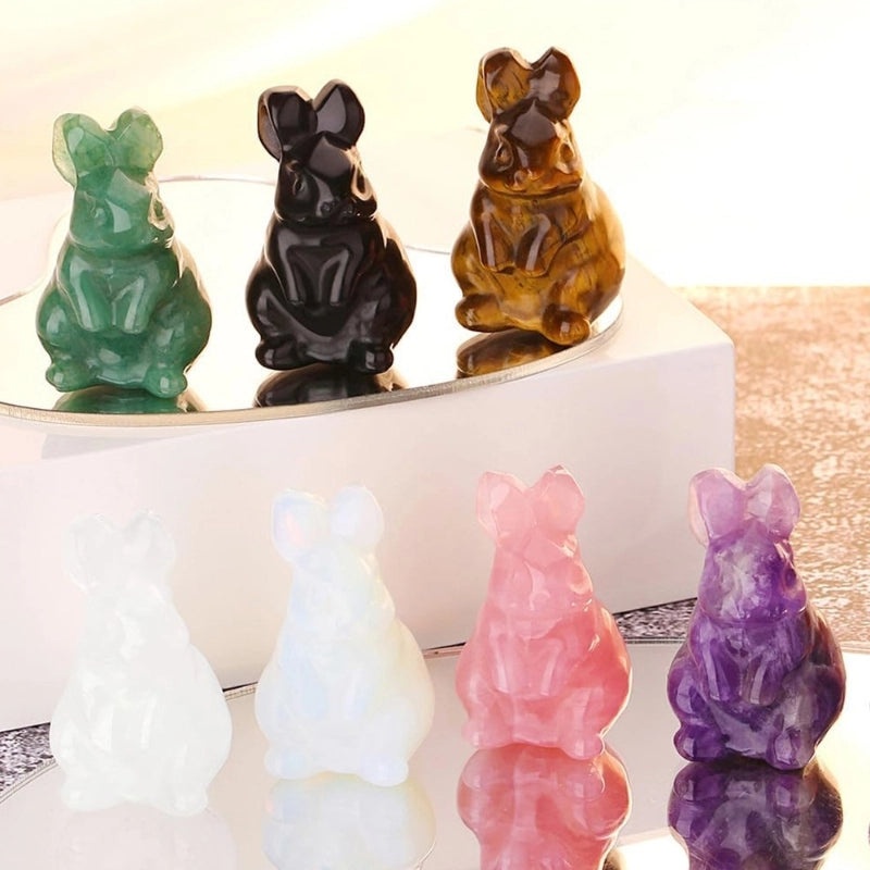 5 Pieces Minimalist Rabbit Crystal Figurines for Home Decor|Home Decor & Ornaments