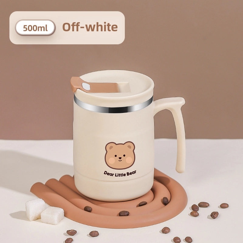 304 Stainless Steel Coffee Mug with Lid and Straw Spoon for Men and Women | Drinkware & Accessories