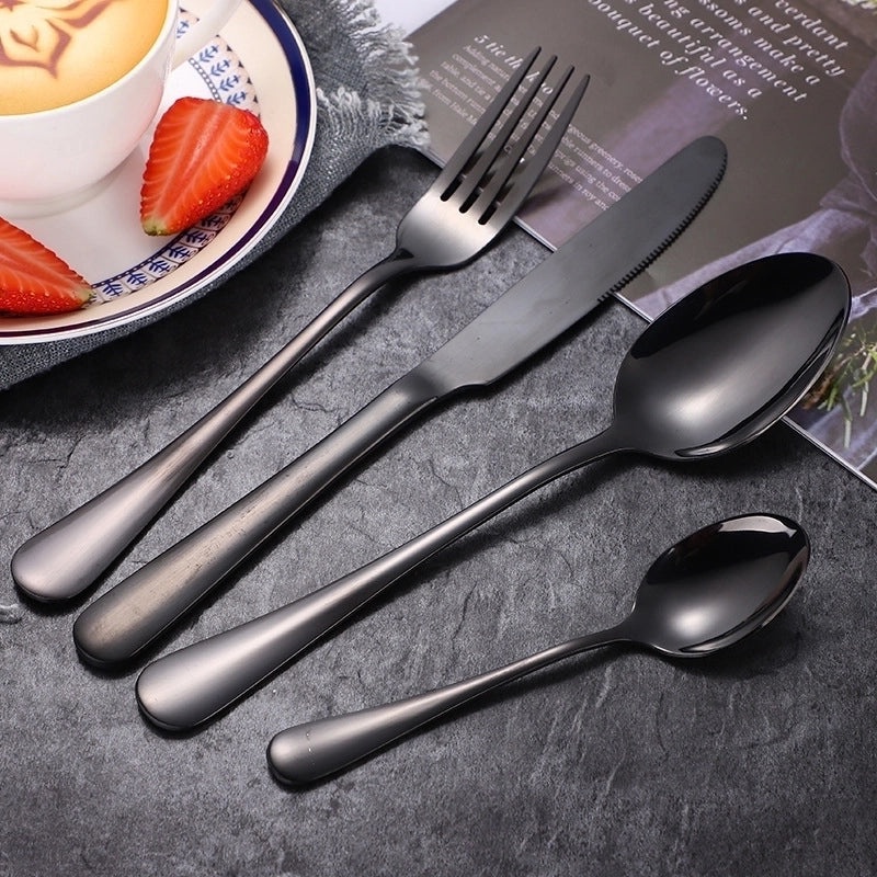 Stylish Solid Color Stainless Steel Cutlery Set 4 Pieces|Tableware & Dining Accessories