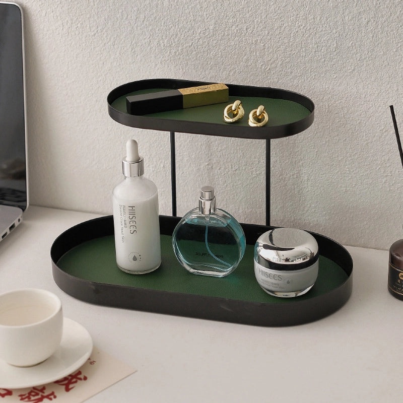 Nordic Style PU Leather Iron Storage Rack for Bathroom | Home Storage & Organization