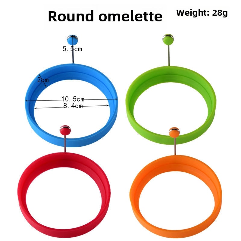 Five-star Heart Silicone Omelette Mold Round Pancake Ring Egg Cake Baking Tool|Kitchen Tools & Utensils