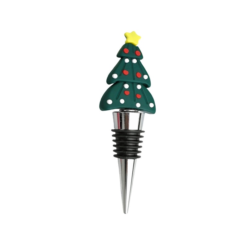 Christmas Holiday Wine Stopper with Santa Claus, Christmas Tree, and Elk Design PVC Alloy | Kitchen & Dining