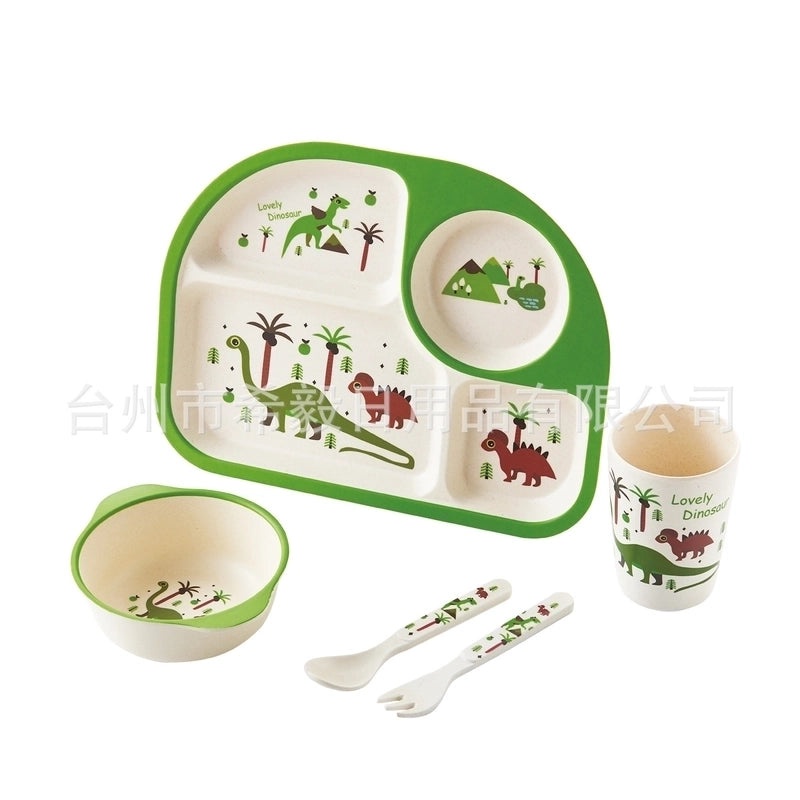 Adorable Cartoon Bamboo Fiber Tableware Set for Kids | Kids Tableware