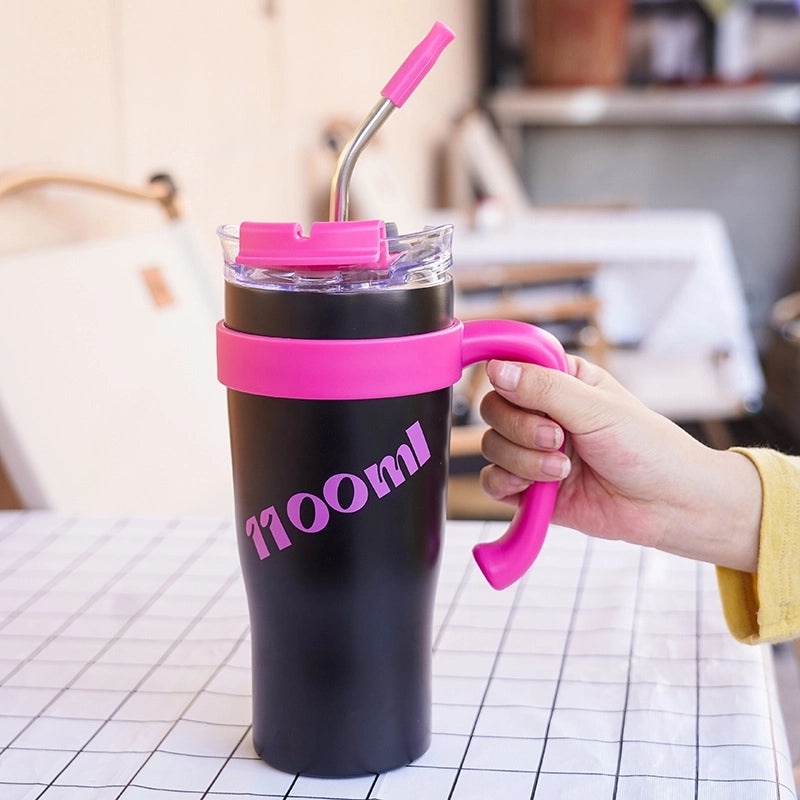 Casual Stainless Steel 304 Thermos Cup with Letter Design 201 Grade | Drinkware & Thermos Bottles