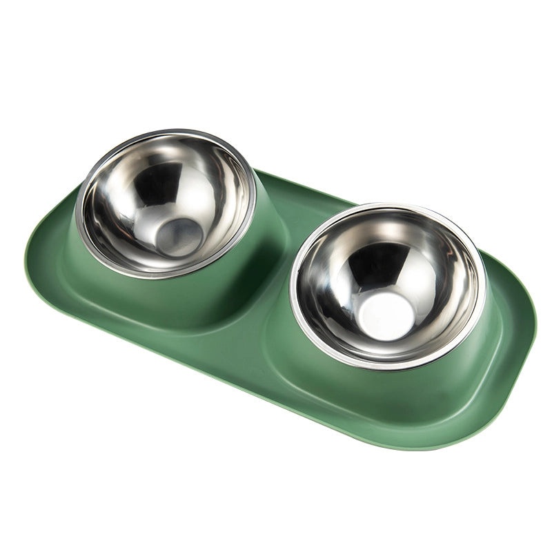 Minimalist Stainless Steel Pet Bowls Solid Color Durable PP Material|Pet Supplies