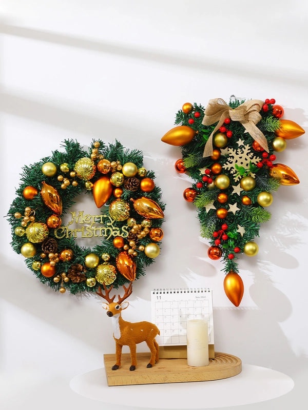 Christmas Rattan Garland Door Hanging Decoration for Hotel Mall Scene Layout Supplies|Christmas Decorations