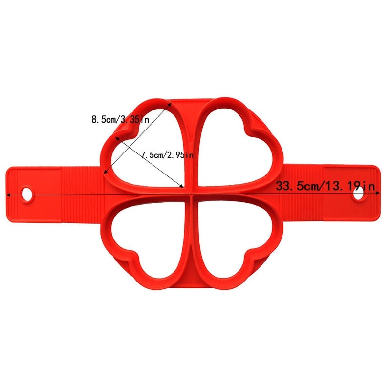 Silicone Omelette Pan with 7 Holes in Round, Heart, and Star Shapes | Kitchen Bakeware & Pancake Molds