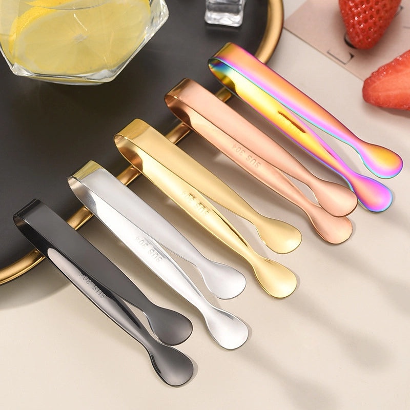 304 Stainless Steel Mini Ice Tongs Rose Pattern Wine Sugar Clip Durable Bar Accessories|Kitchen & Bar Tools