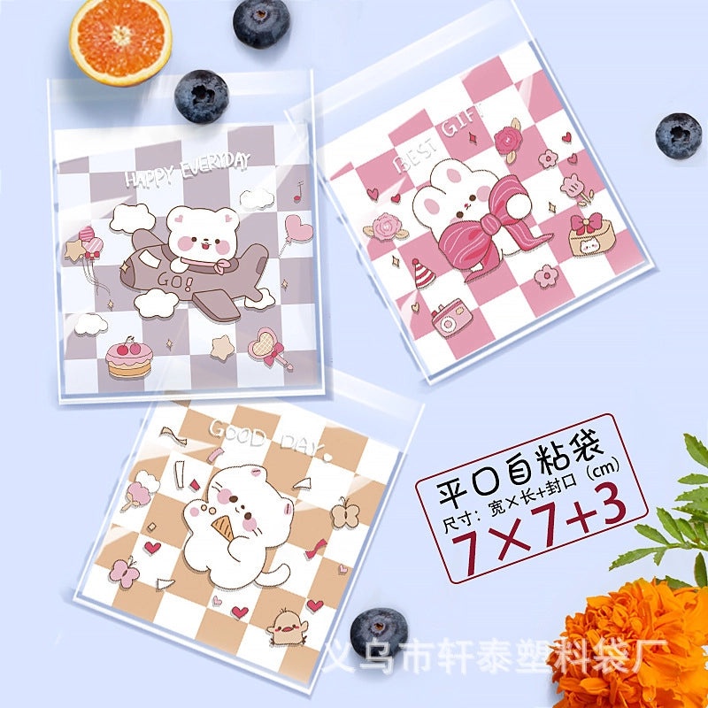 Happy Every Day Snowflake Crisp Cookie Self-adhesive Packaging Bags for Mooncake and Nougat Gifts|Packaging & Wrapping Supplies