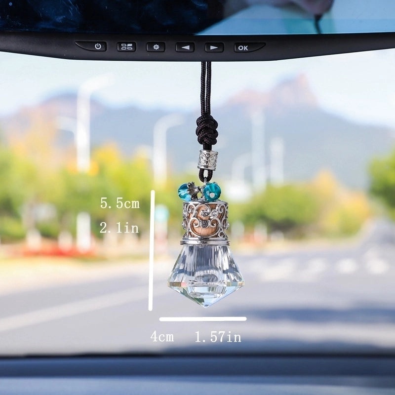Colorful Transparent Geometric Crystal Car Air Vent Perfume Bottle Hanging Ornament|Car Accessories