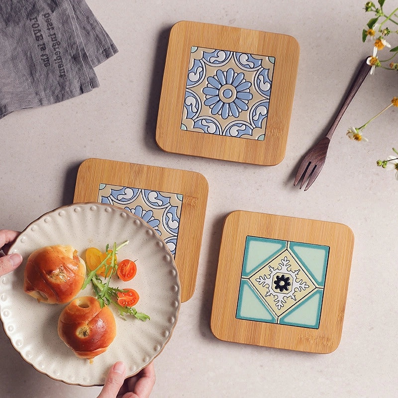 Thickened Wooden Heat-resistant Table Mat for Hot Pots and Teppanyaki|Kitchen Accessories