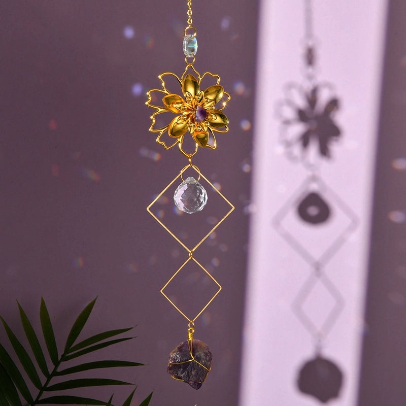 Handcrafted Floral Crystal Suncatcher for Wall Decor|Home Decor