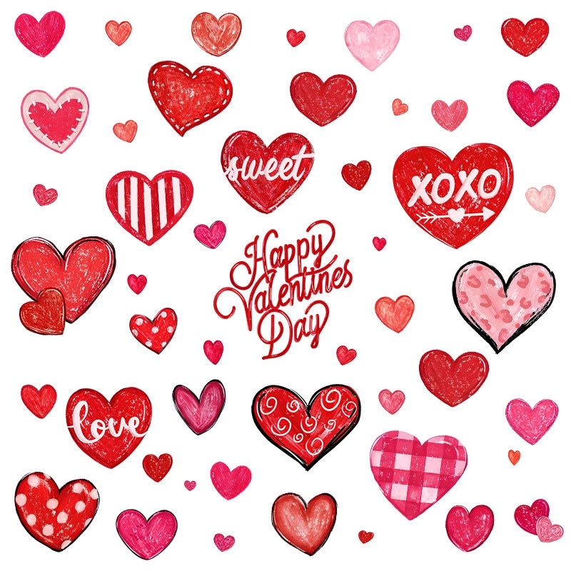 Valentine's Day Heart XOXO PVC Wall Decal Cute Love Home Decoration|Home Decor Wall Stickers