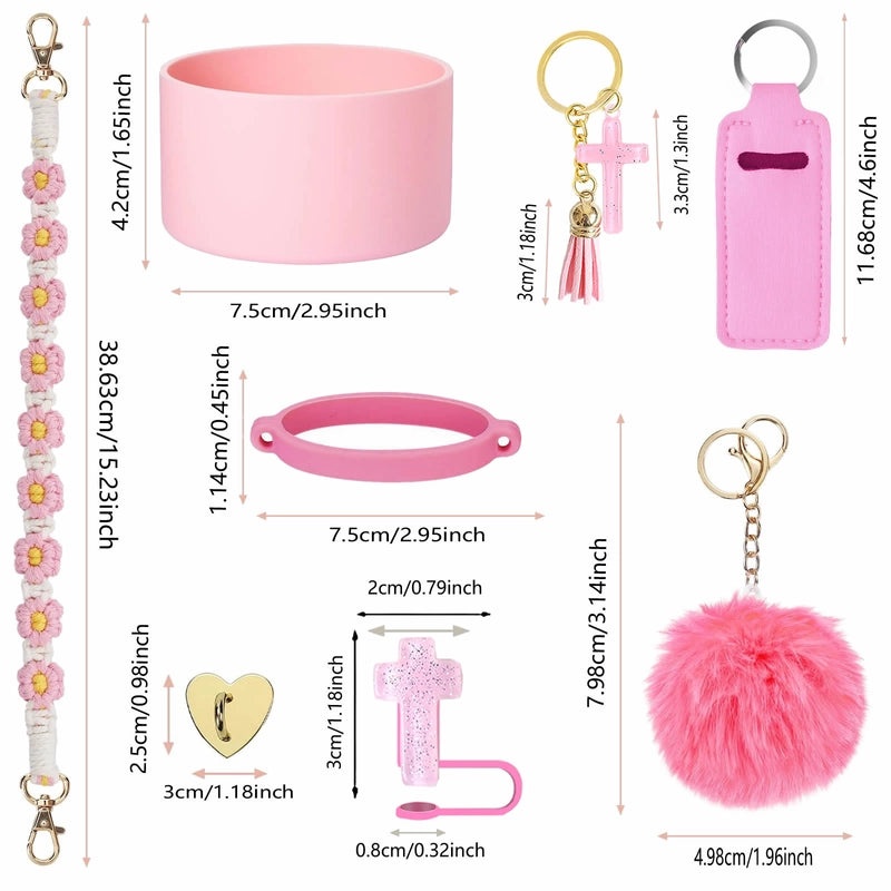 Red Heart Flower Silicone Cup Sleeve Set of 1|Drinkware Accessories