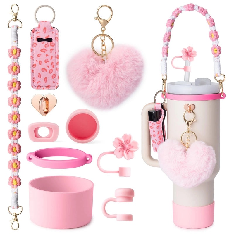 Multicolor Nylon Plush Silica Gel Straw Caps Set for Casual and Elegant Drinkware | Kitchen & Dining Accessories