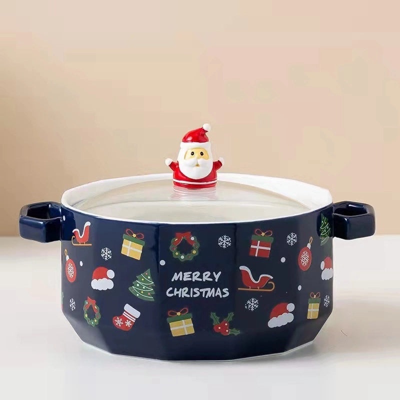 Christmas Santa Claus Porcelain Letter Plate 1 Piece|Holiday Tableware