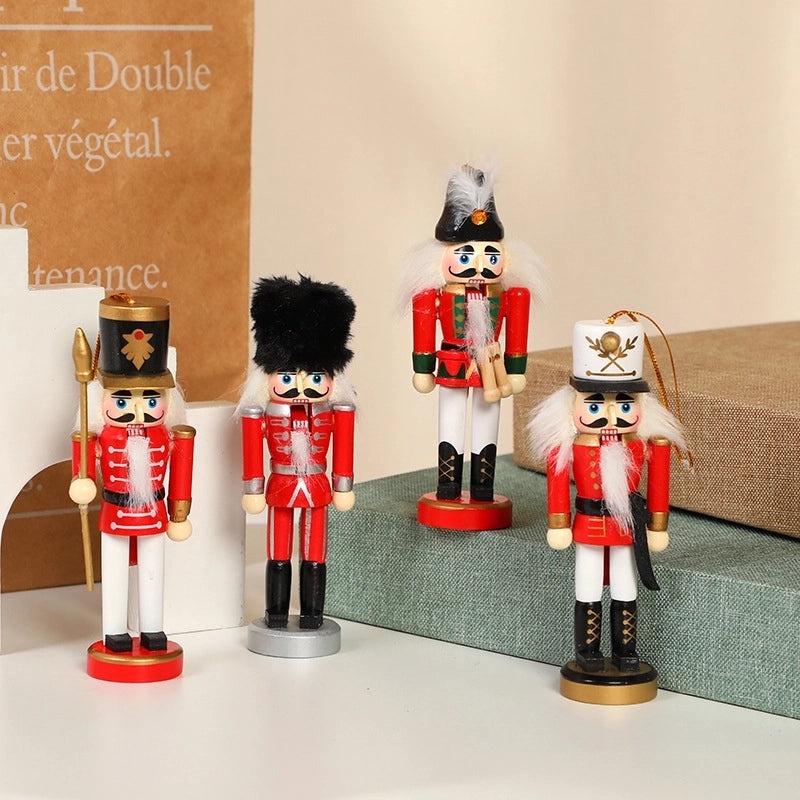 Nutcracker Soldier Christmas Decoration 12cm Wooden Puppet Holiday Gift for Kids|Holiday Decorations
