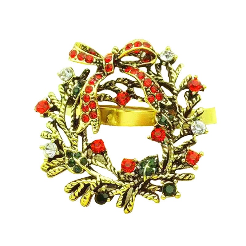 Christmas Cartoon Santa Claus Alloy Napkin Ring Casual Elegant Holiday Table Decor | Holiday Tableware