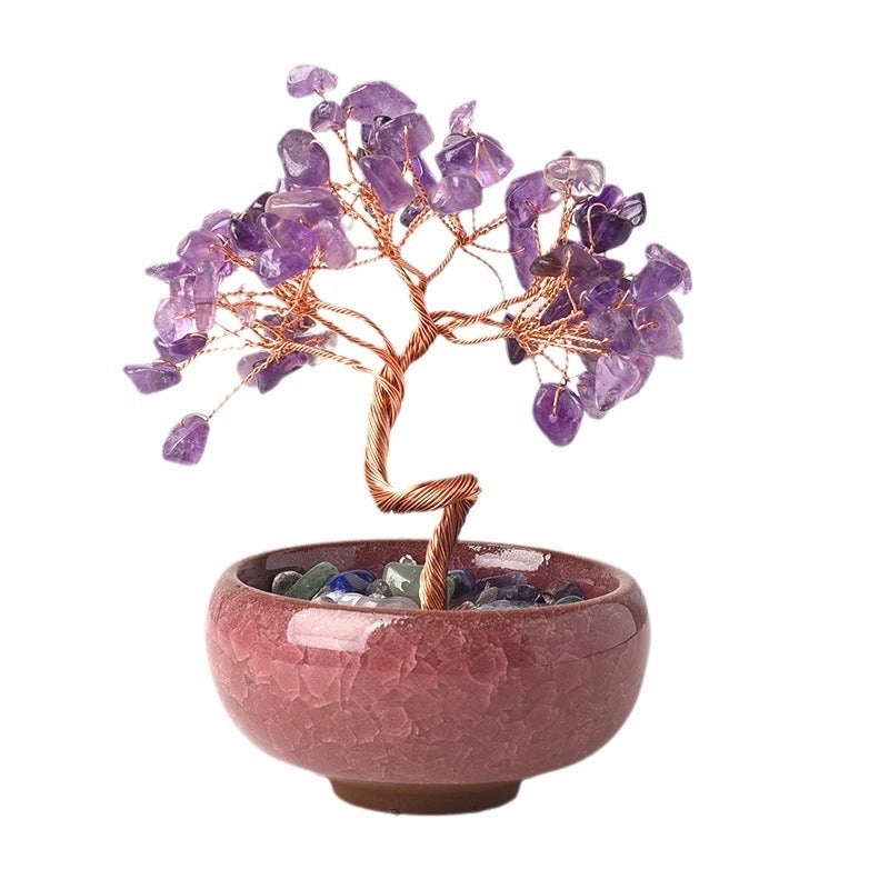 Elegant Amethyst Crystal Tree Ornament for Home Decor|Home Decor Ornaments