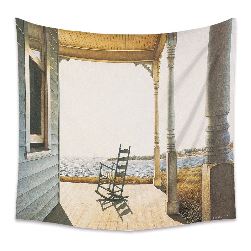 Sea View Tapestry Wall Hanging Decor Beach Background Cloth Art|Home Decor Wall Art