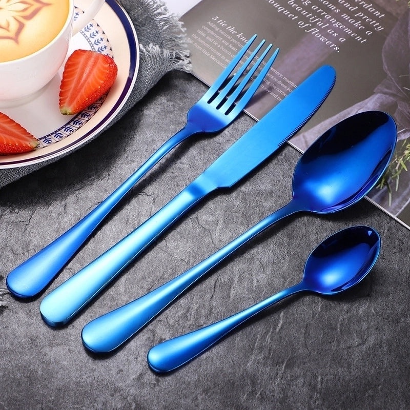 Stylish Solid Color Stainless Steel Cutlery Set 4 Pieces|Tableware & Dining Accessories