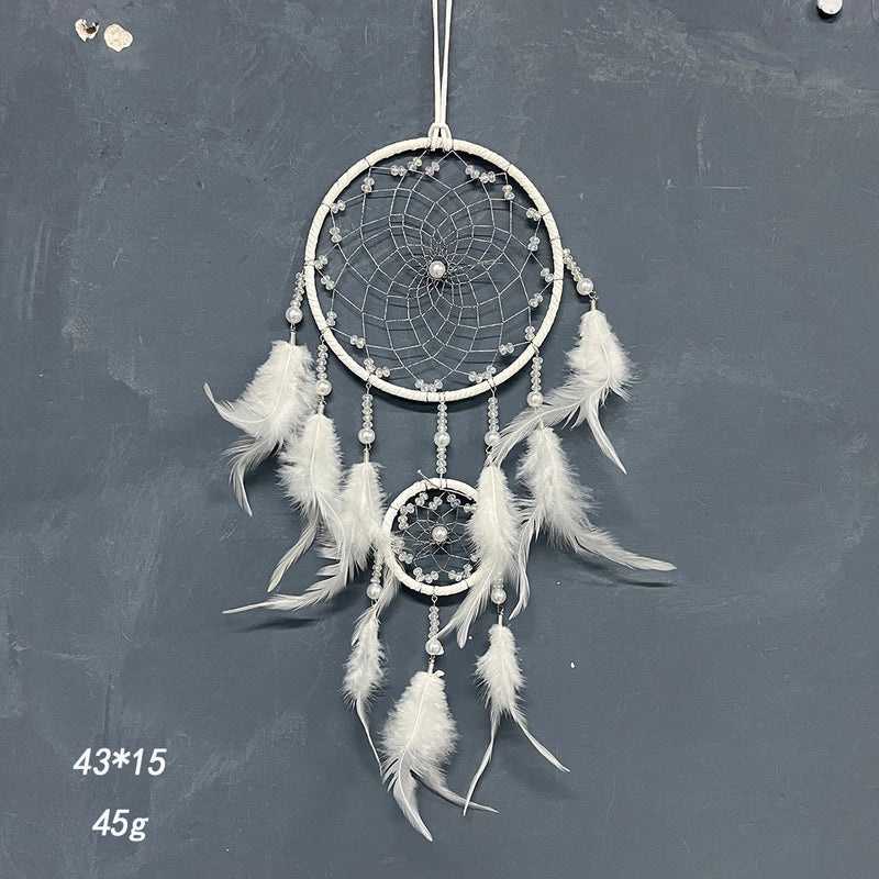 Minimalist Feather Wood Dreamcatcher Decorative Wall Hanging ABS Artificial Fluff | Home Decor