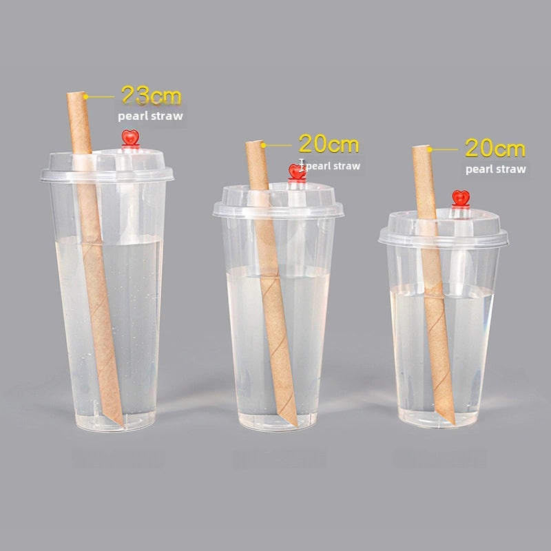 Biodegradable White and Yellow Disposable Paper Straws with Individual Packaging for Bubble Tea | Eco-Friendly Drinkware