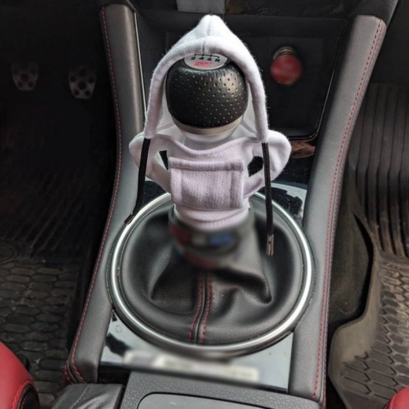Plush Solid Color Car Gear Shift Lever Cover with Hooded Design | Car Accessories