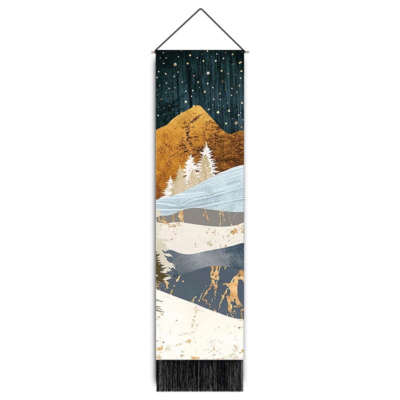 Modern IG Style Landscape Cotton Linen Blend Wall Tapestry | Home Decor Wall Art