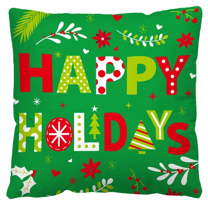 Nordic Christmas Flannel Pillow Covers with Tree Letter Snowman Design | Home Decor & Sofa Accessories